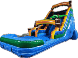 Palm Tree Blue Waterslide 20 FT